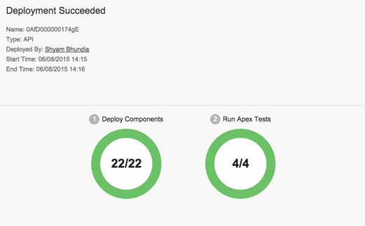 Successful partial test run deployment